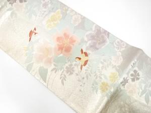 花鳥模様織り出し　袋帯